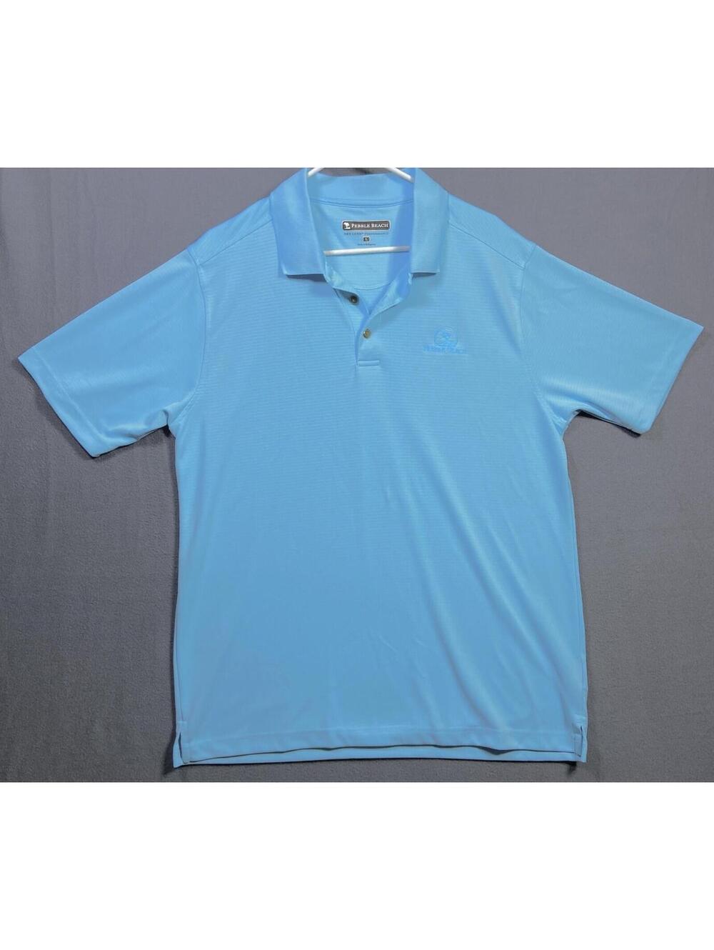 Pebble Beach Performance Polo Shirt Men's Large Short Sleeve Turquoise L